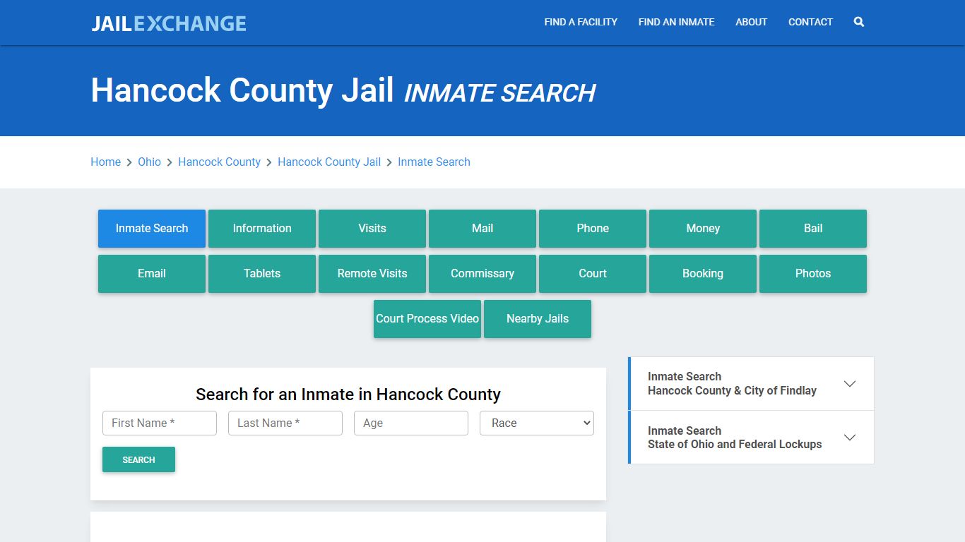 Hancock County Jail, OH Inmate Search: Roster & Mugshots