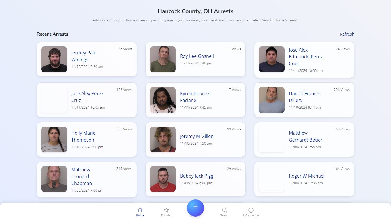 Hancock County, OH Arrests | Public Jail Records