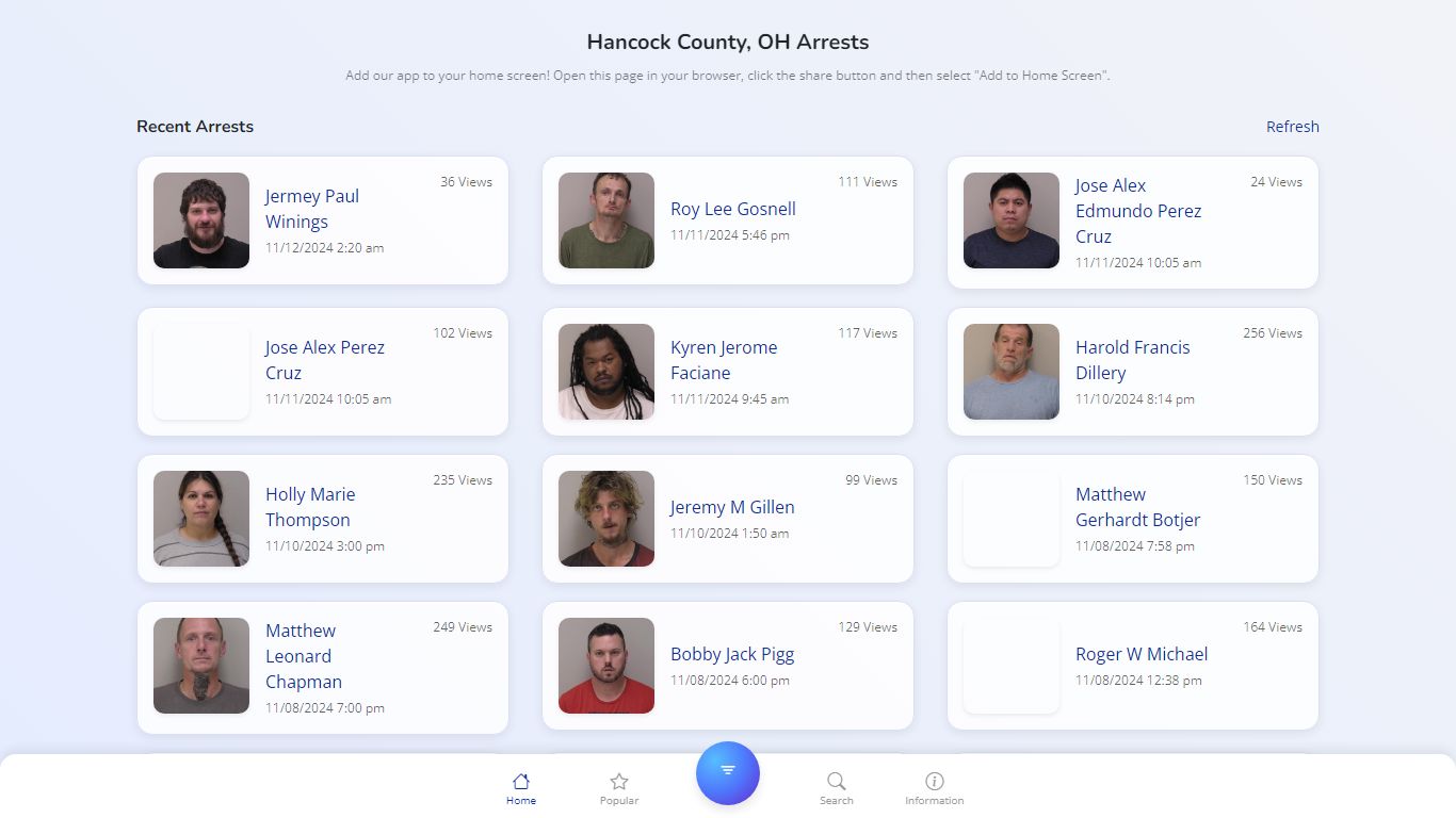 Hancock County, OH Arrests | Public Jail Records